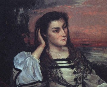  Courbet Art Painting - Portrait of Gabrielle Borreau The Dreamer Realist Realism painter Gustave Courbet